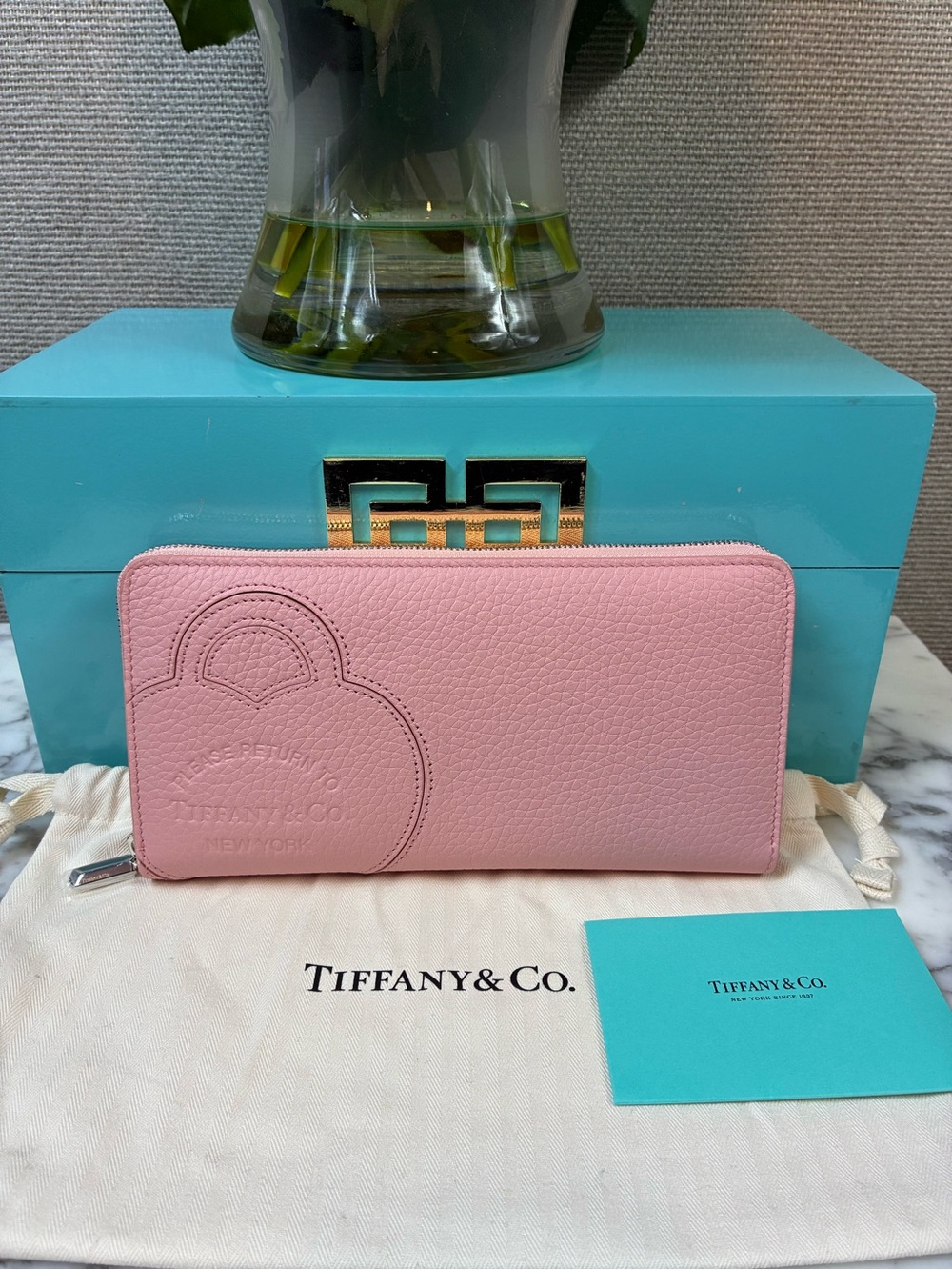 Tiffany & Co. Light Pink Leather Return to Tiffany Zip Around Wallet - NWT